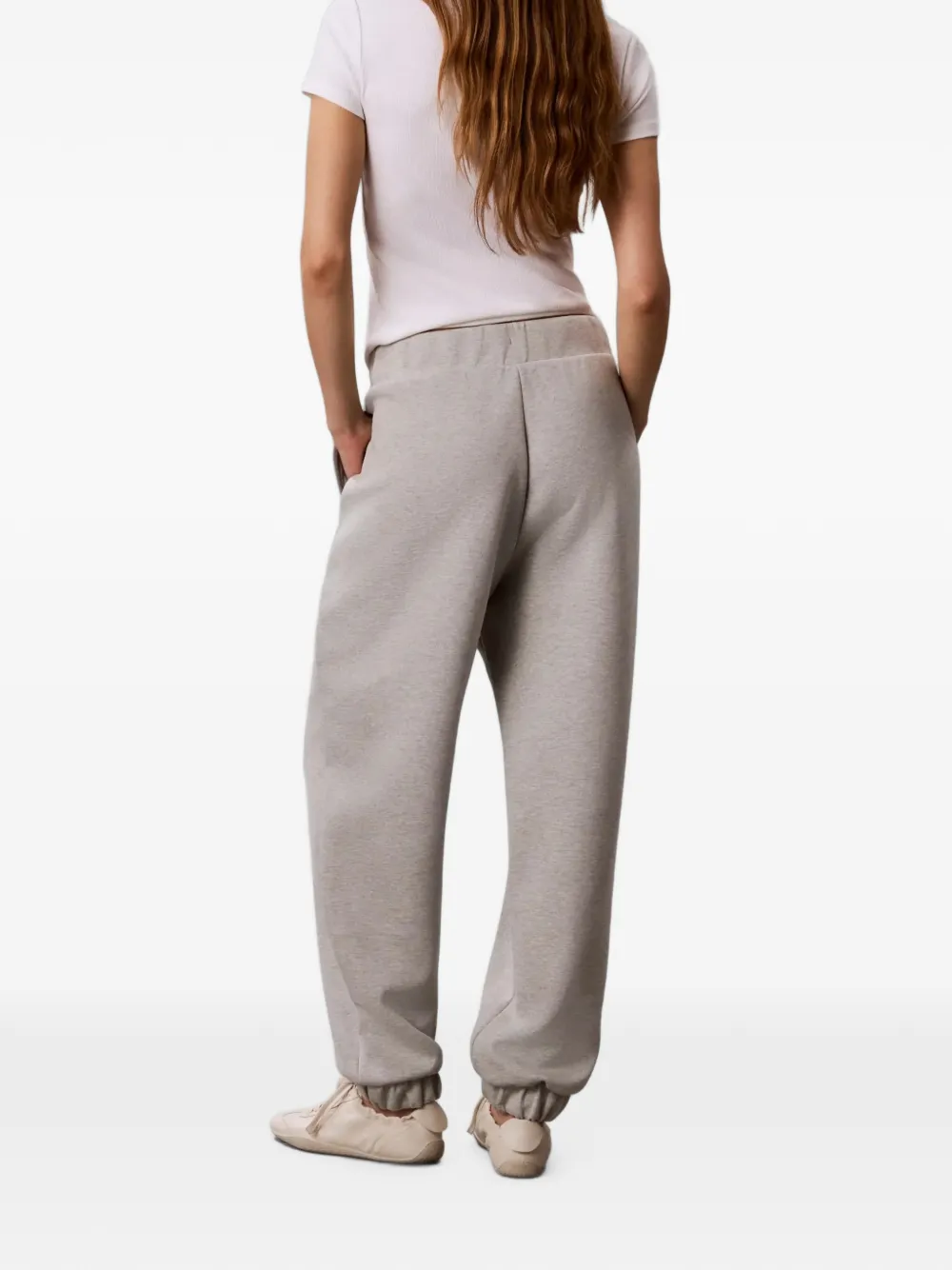 Calvin Klein Spacer logo-embroidered elasticated track pants Grijs