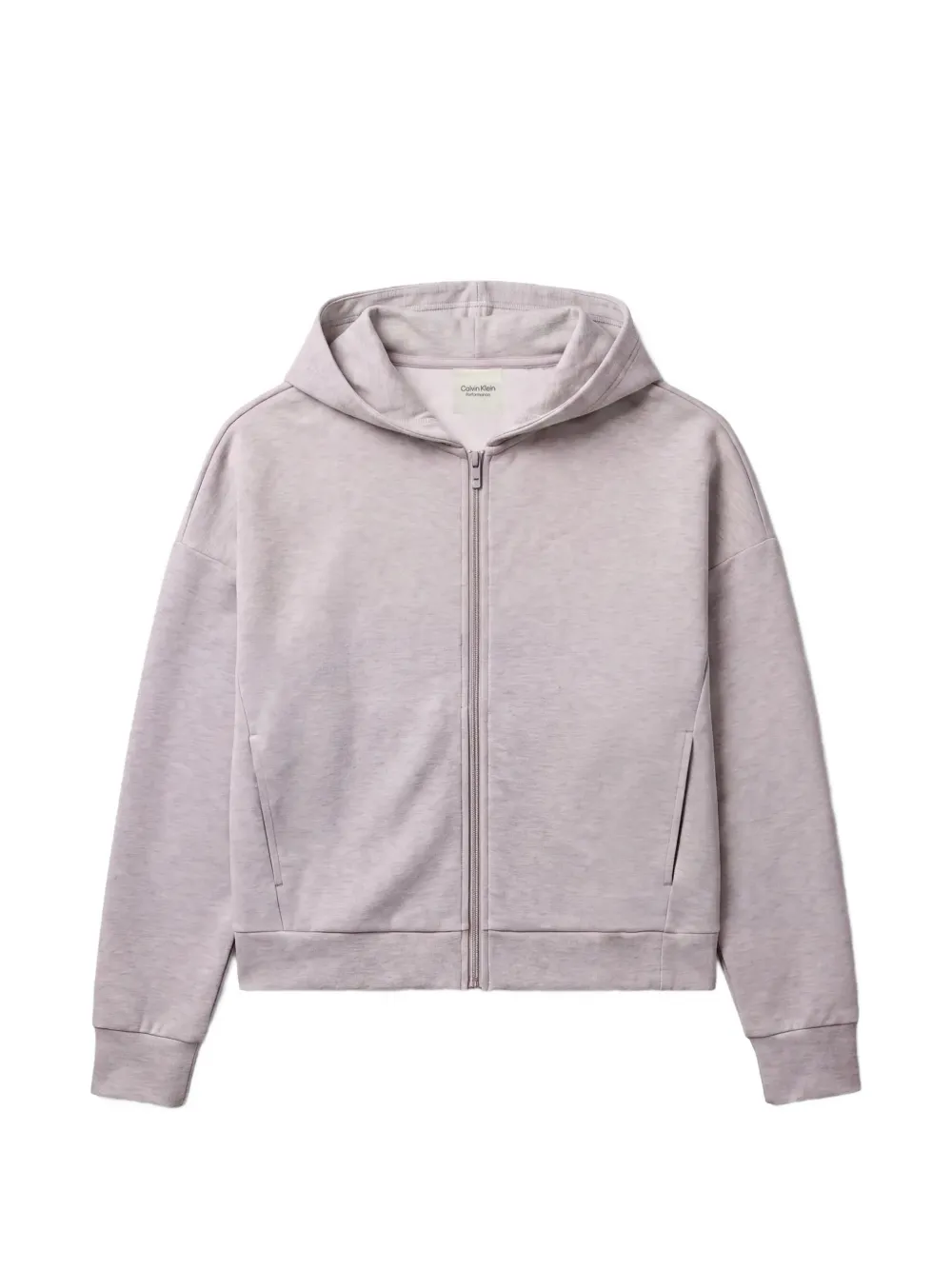 Calvin Klein logo-embroidered zip-up hoodie