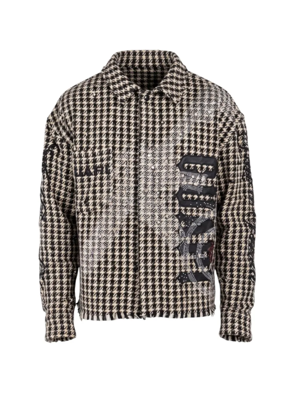 Guapi Rhinestone-embellished Patterned Shirt In Neutrals