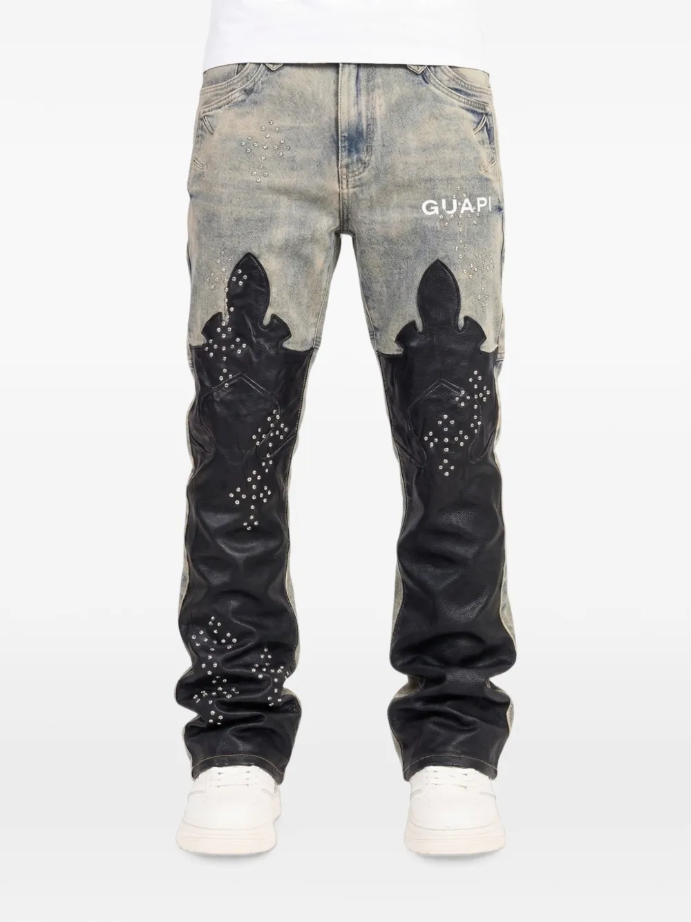 Guapi Iron Crest Stud-embellished Jeans In Blue