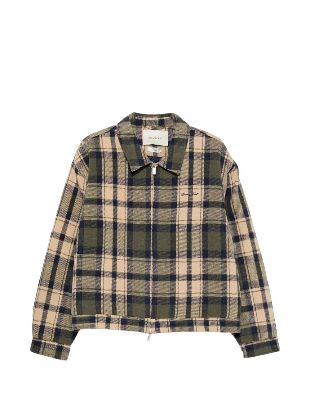 Bram’s Fruit check-pattern zip-up jacket | tons neutres | Image 1