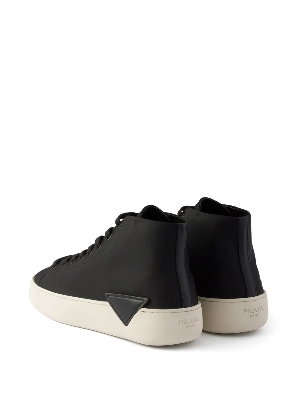 Prada Re-Nylon high-top sneakers Zwart