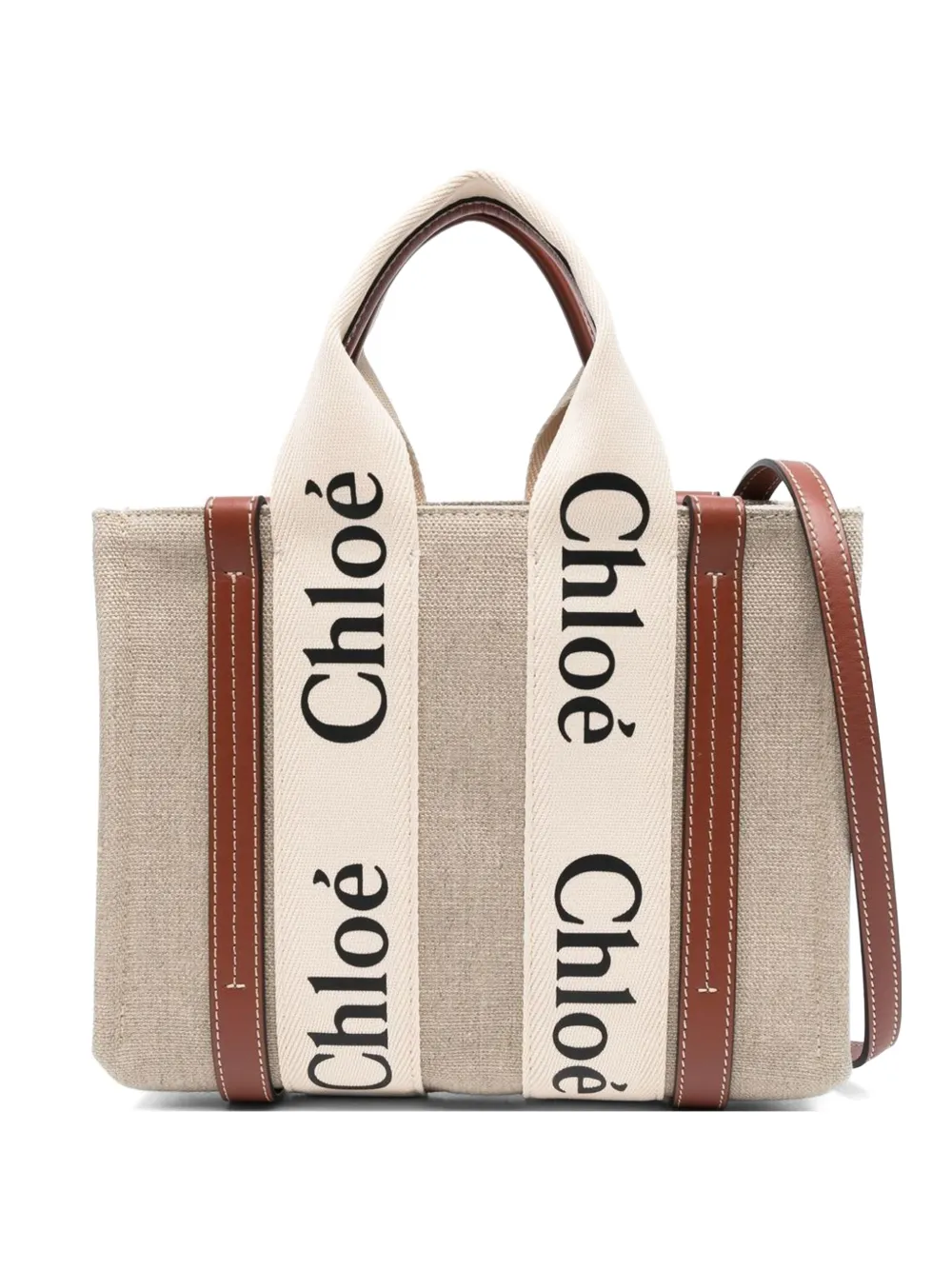 Chloé small Woody logo-print tote bag