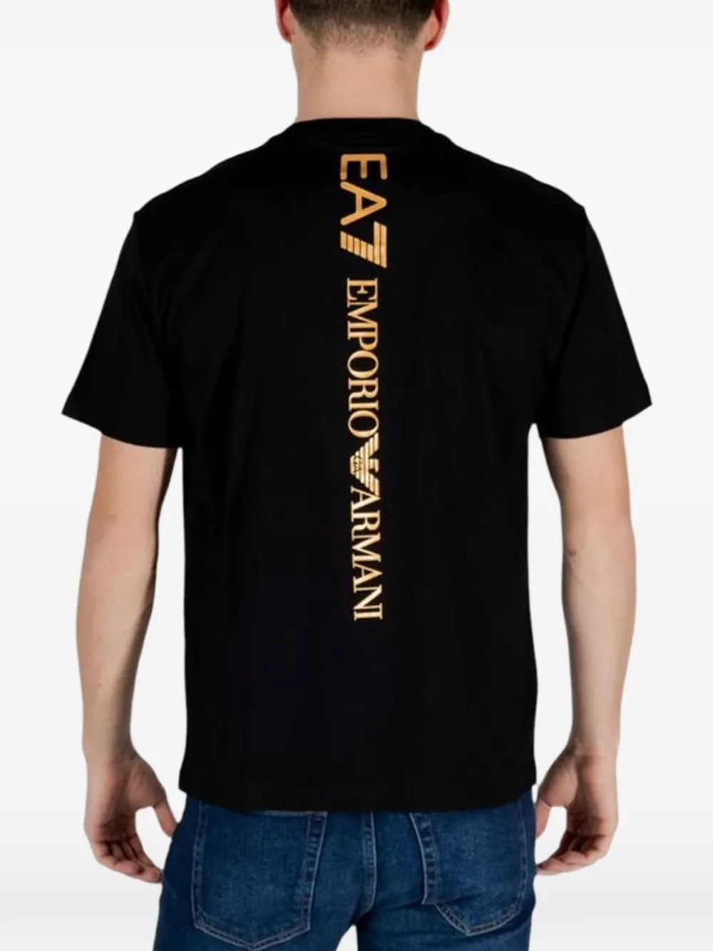 Ea7 Emporio Armani Katoenen T-shirt met logoprint Zwart