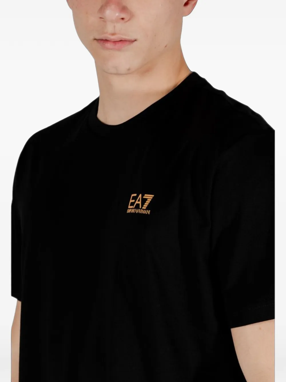 Ea7 Emporio Armani Katoenen T-shirt met logoprint Zwart