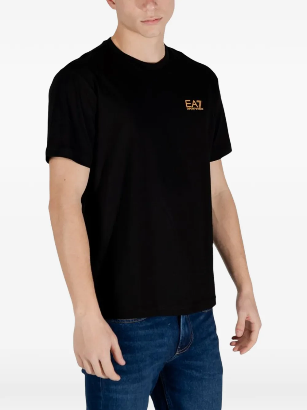 Ea7 Emporio Armani Katoenen T-shirt met logoprint Zwart