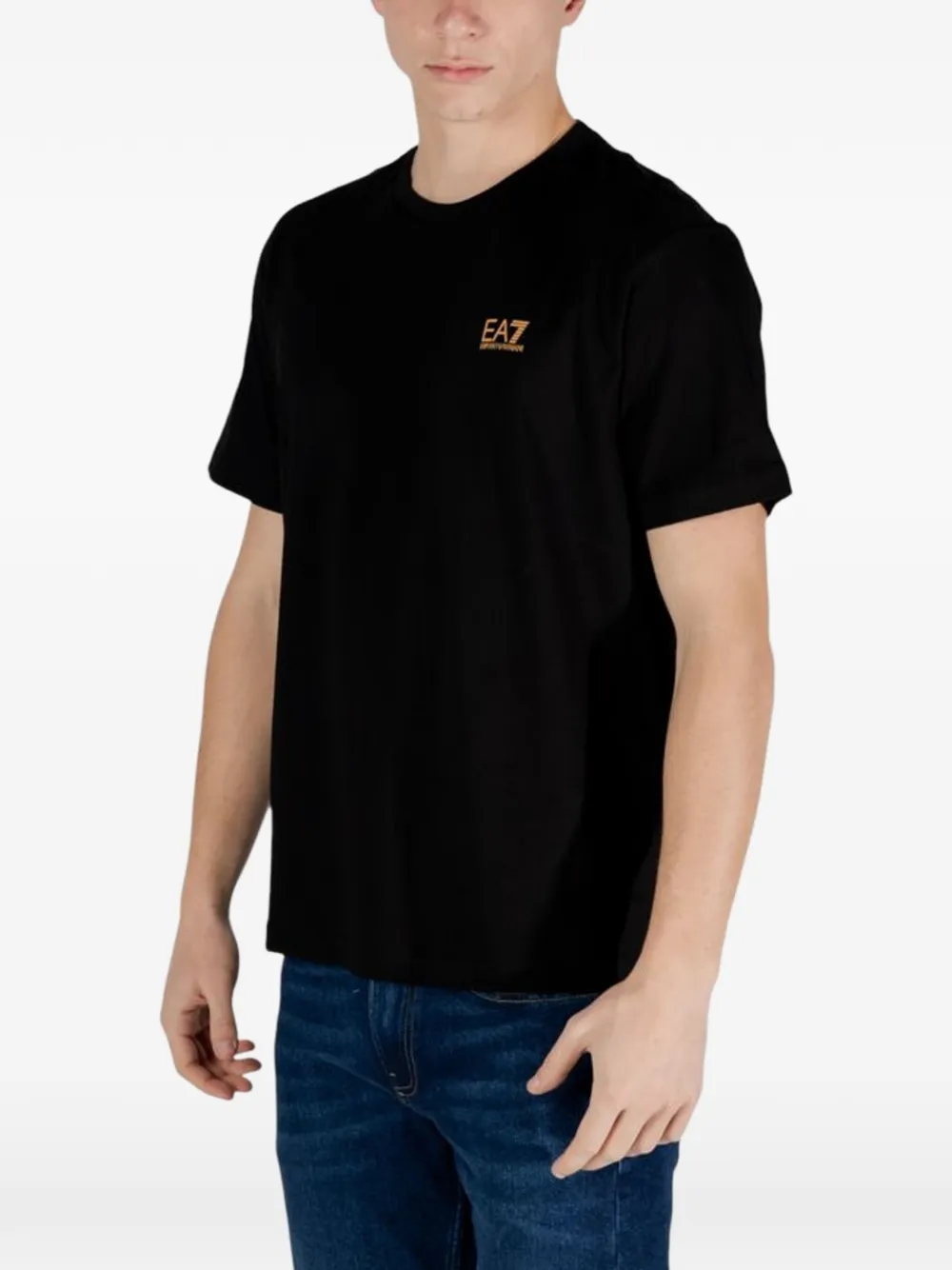 Ea7 Emporio Armani Katoenen T-shirt met logoprint Zwart