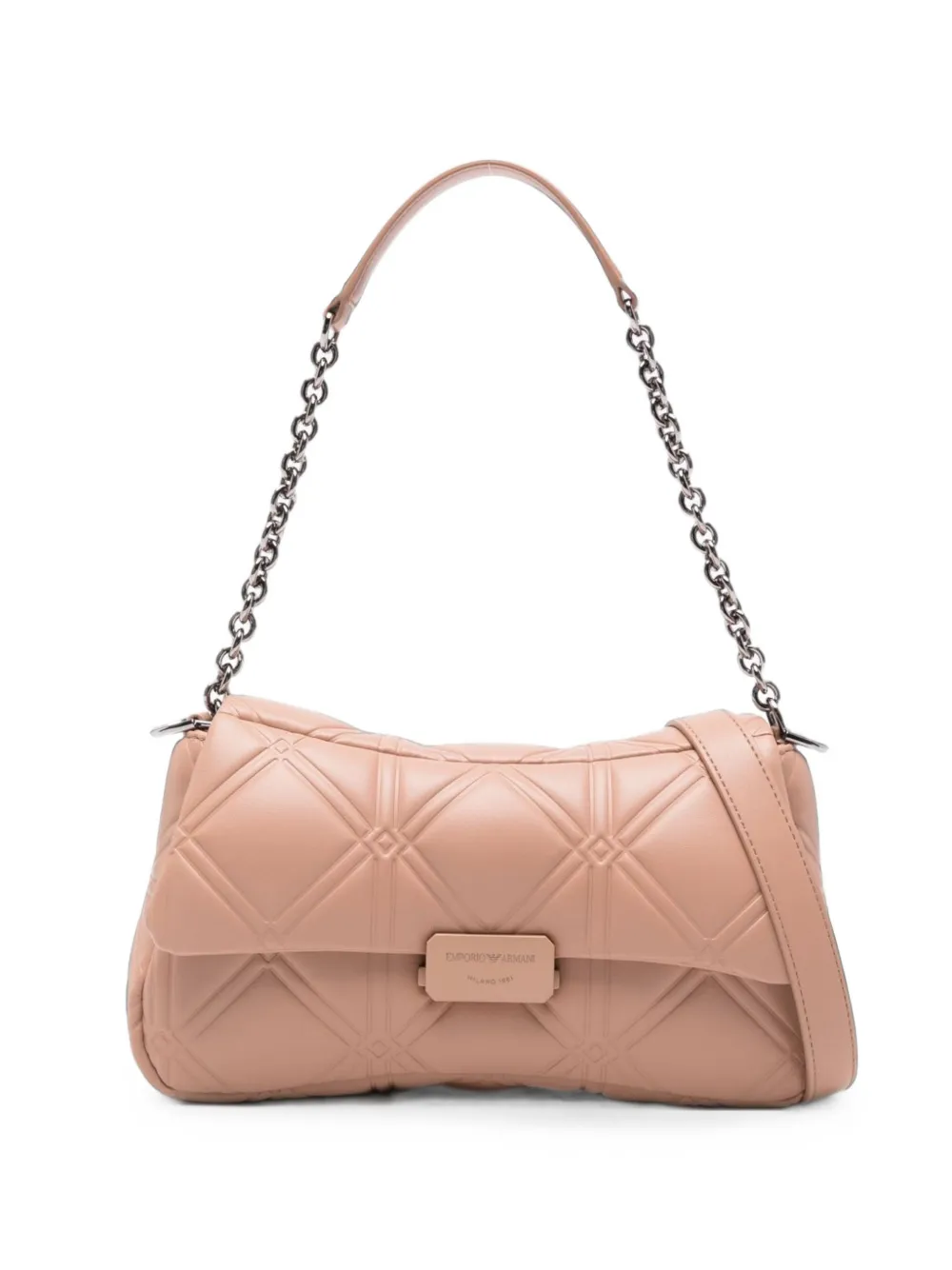 Emporio Armani Quilted chain-link Shoulder Bag | Pink | FARFETCH