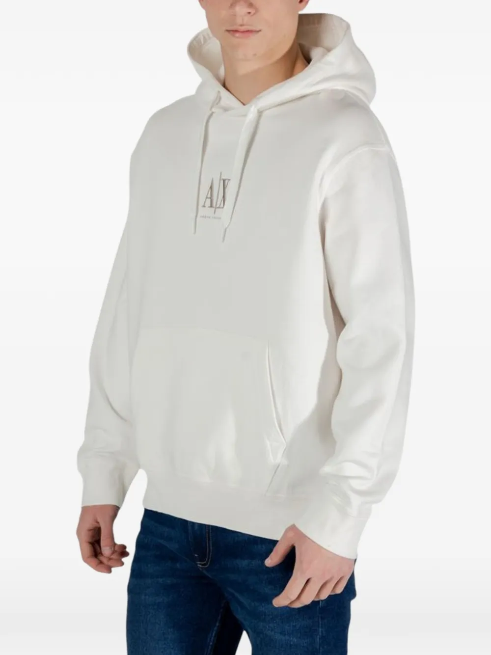 Armani Exchange Hoodie met logoprint Wit