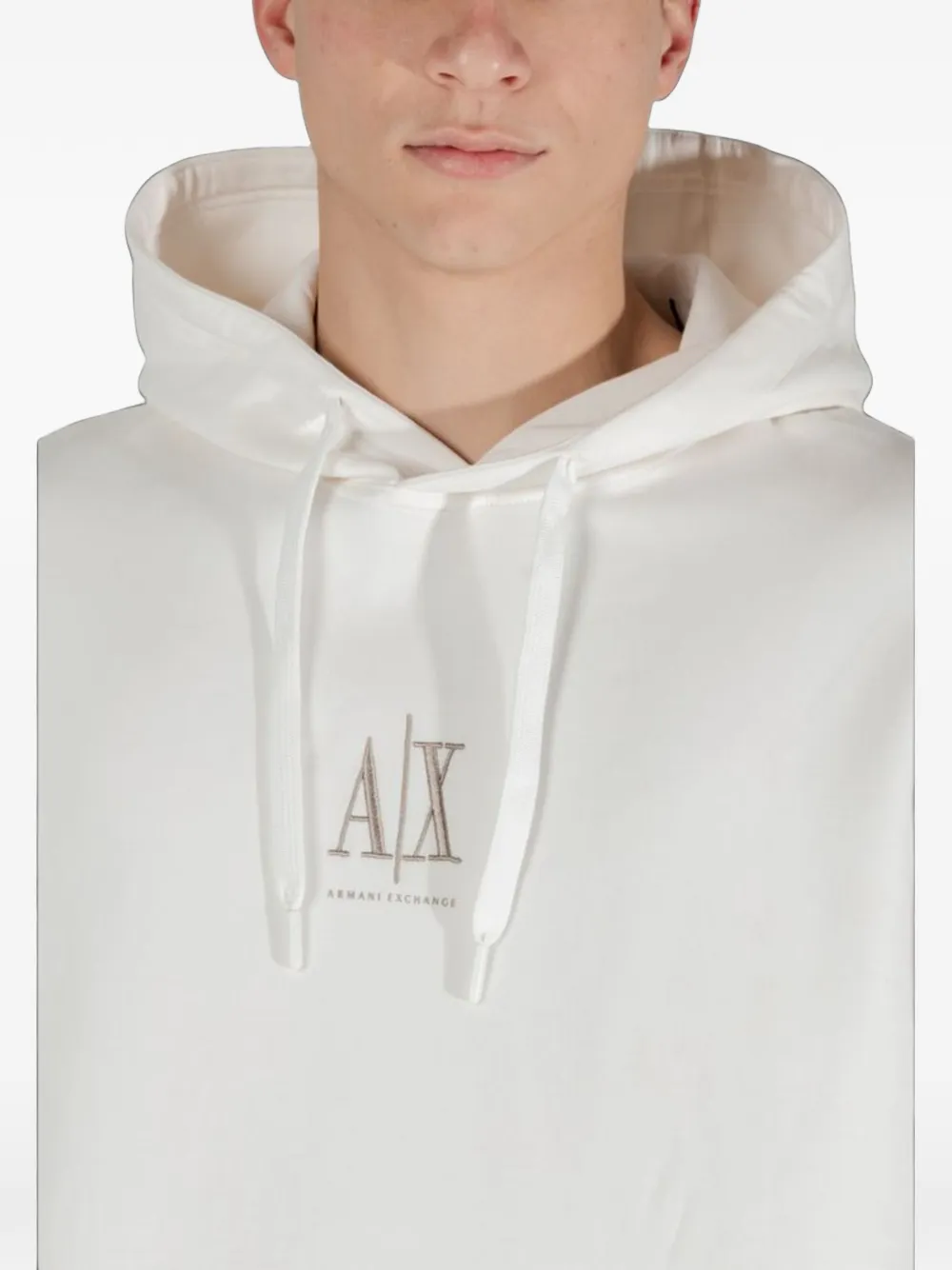 Armani Exchange Hoodie met logoprint Wit