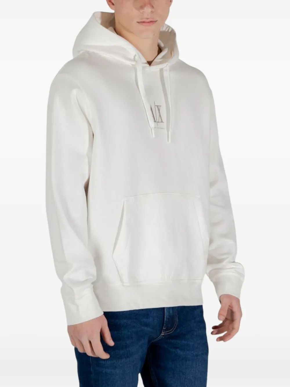 Armani Exchange Hoodie met logoprint Wit