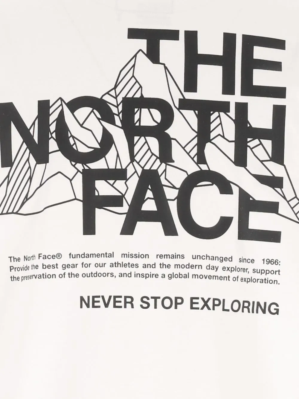 The North Face T-shirt met bergschets Wit