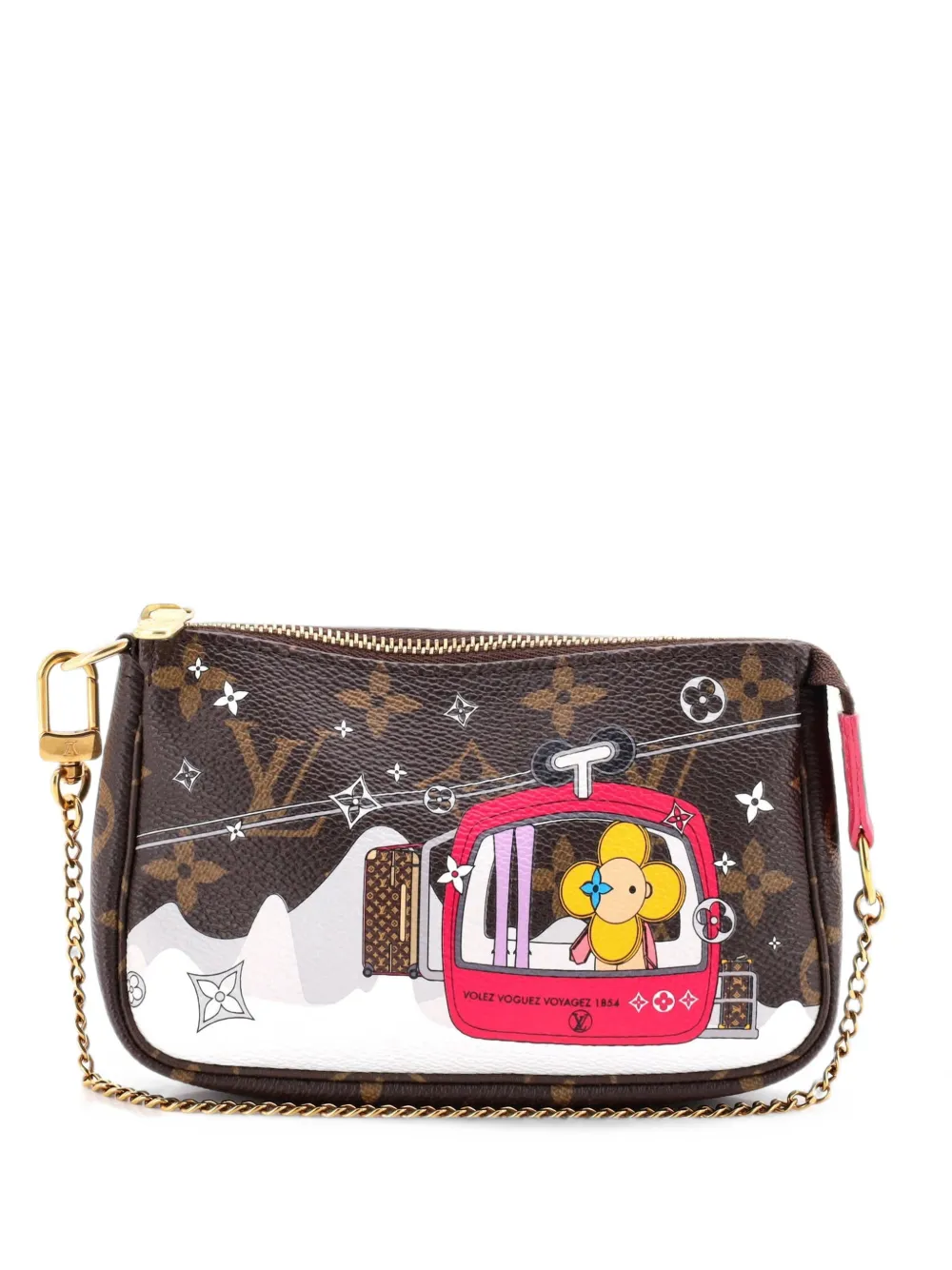 Louis Vuitton Pre-Owned Mini Pochette Accessoires Limited Edition Vivienne Xmas Clutch aus Monogram-Canvas - Braun
