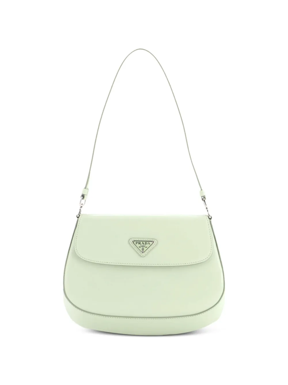 Prada Pre-Owned Cleo Flap Shoulder Bag Spazzolato Leather Small hobo bag - Verde