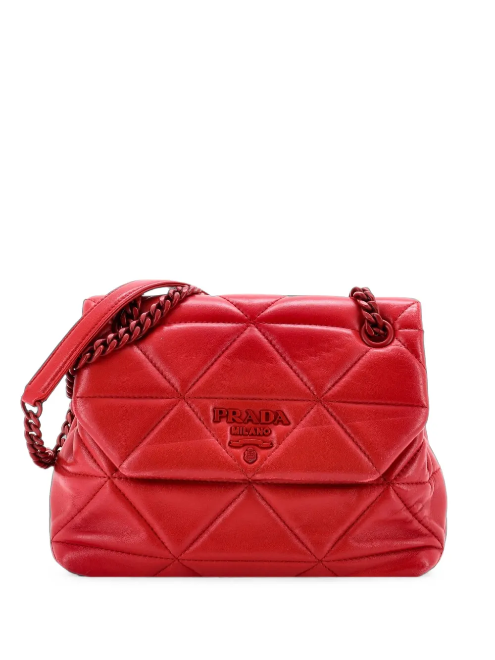 Prada Pre-Owned Spectrum Flap Bag Quilted Nappa Leather Small shoulder bag - Rosso