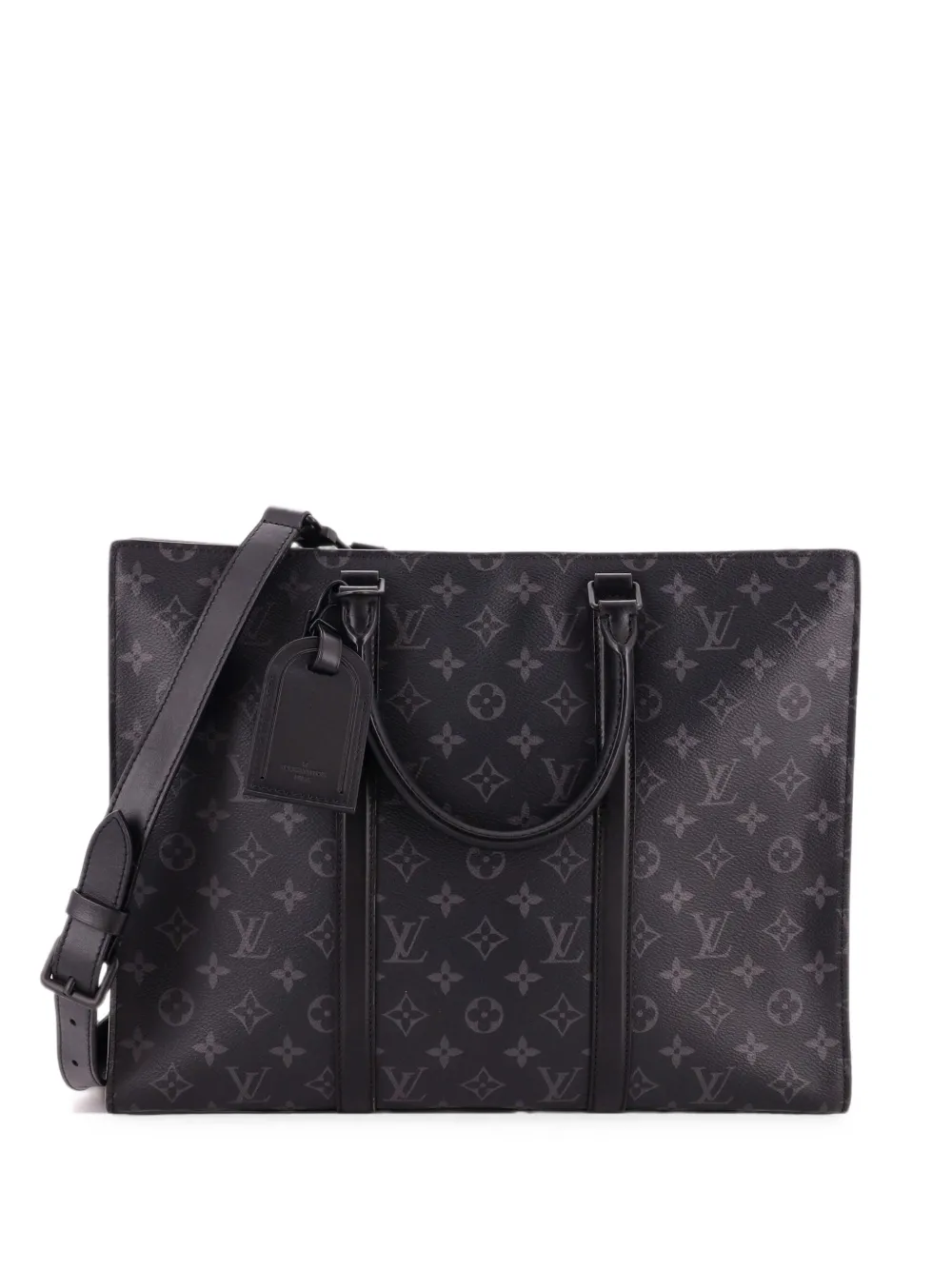 Louis Vuitton Pre-Owned Sac Plat Zipper Monogram Eclipse Canvas Horizontal tote bag - Nero
