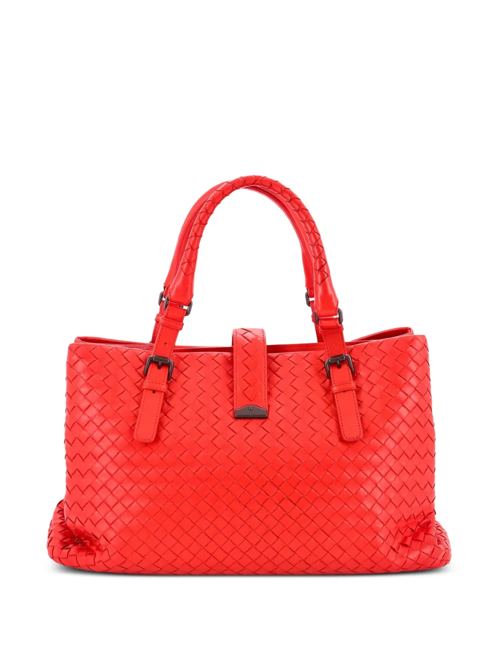 Bottega Veneta Pre-Owned Mittelgroße Roma Intrecciato Nappa Tote Bag - Rot
