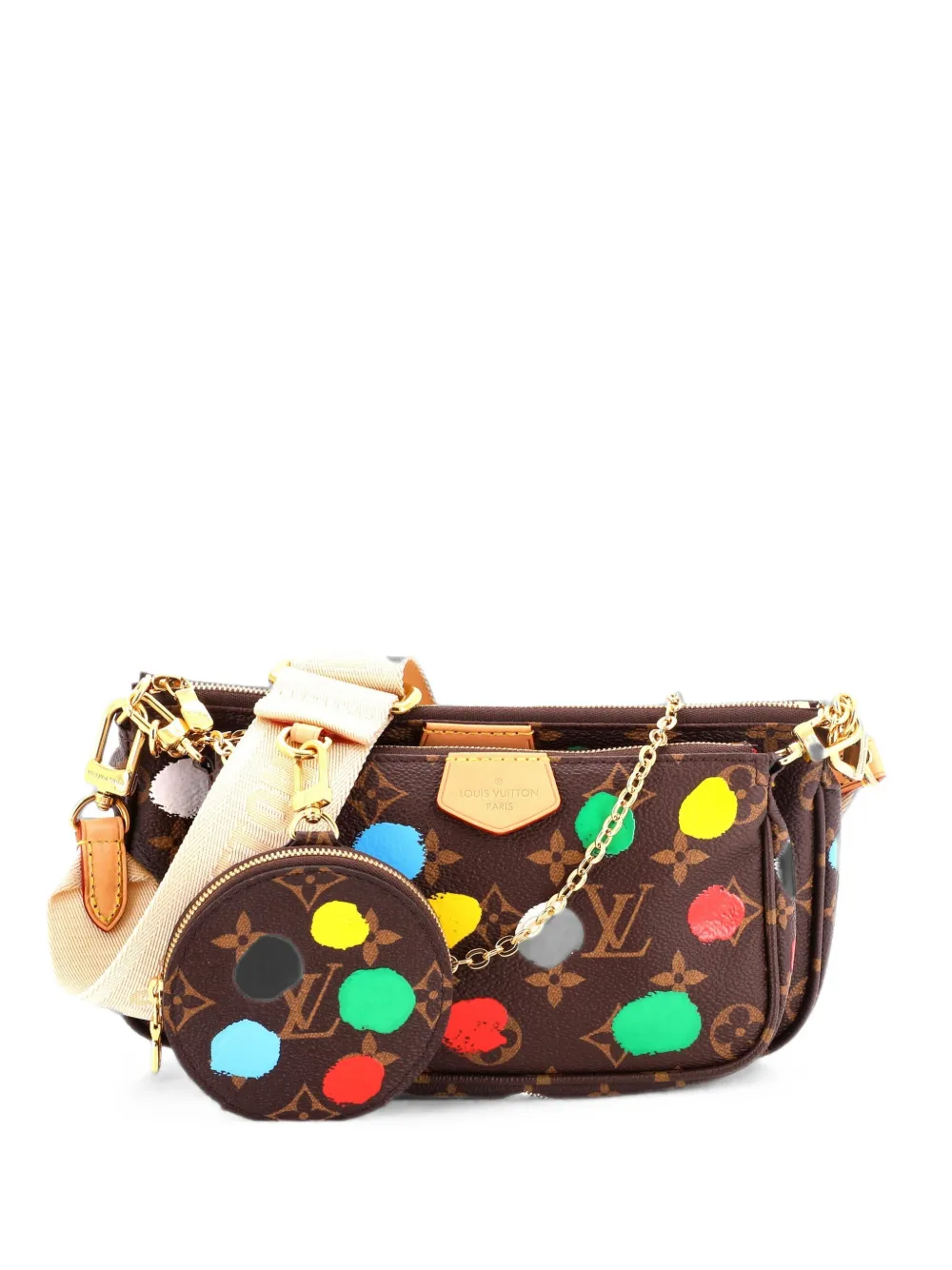 Louis Vuitton Pre-Owned Multi Pochette Accessoires Yayoi Kusama Painted Dots Monogram Canvas crossbody bag - Marrone