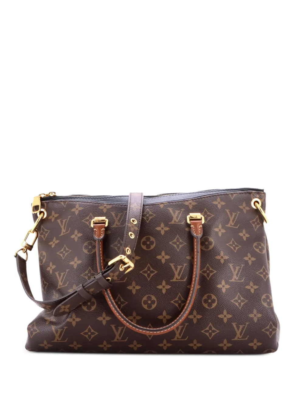Louis Vuitton Pre-Owned Pallas Tote Monogram Canvas with Leather shoulder bag - Black