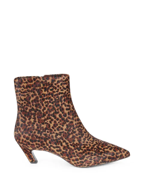 Ash leopard-print calf hair ankle boots