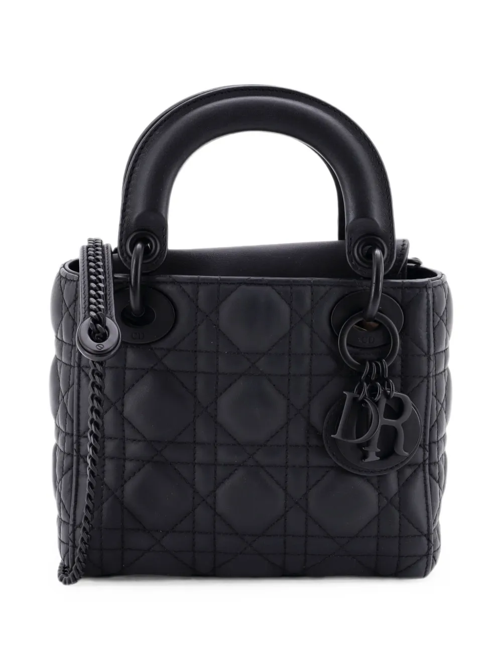 Christian Dior Pre-Owned Ultra Matte Lady Dior Chain Bag Cannage Quilt Calfskin Mini shoulder bag - Black