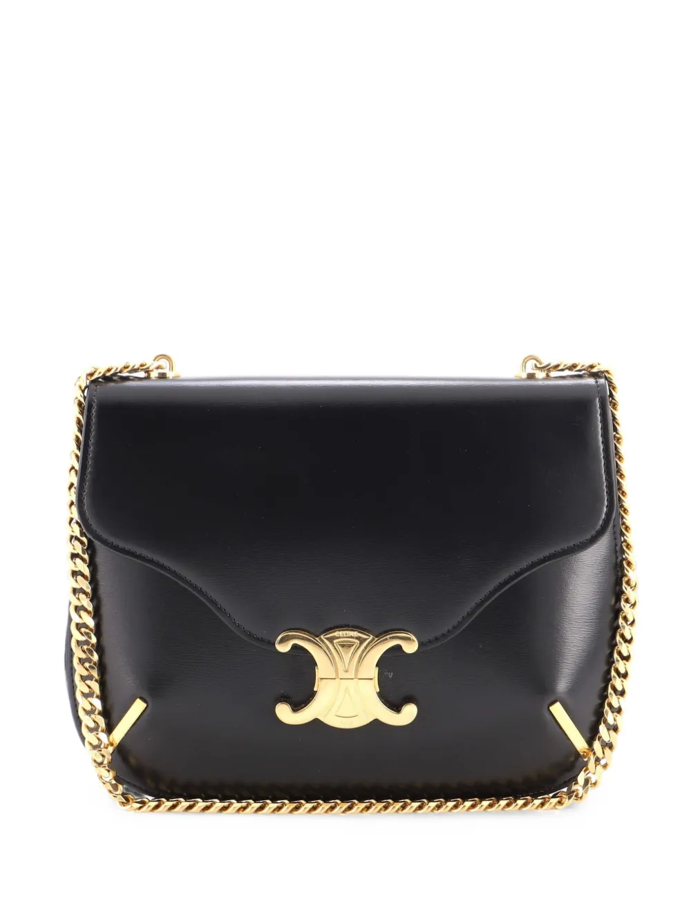 Celine Pre-Owned Kleine Besace Triomphe Schultertasche aus glattem Kalbsleder - Schwarz