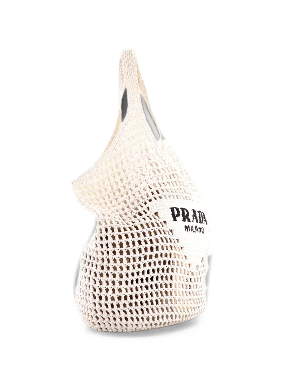 Prada Pre-Owned Triangle Logo Tote Raffia Small bucket bag - Toni neutri