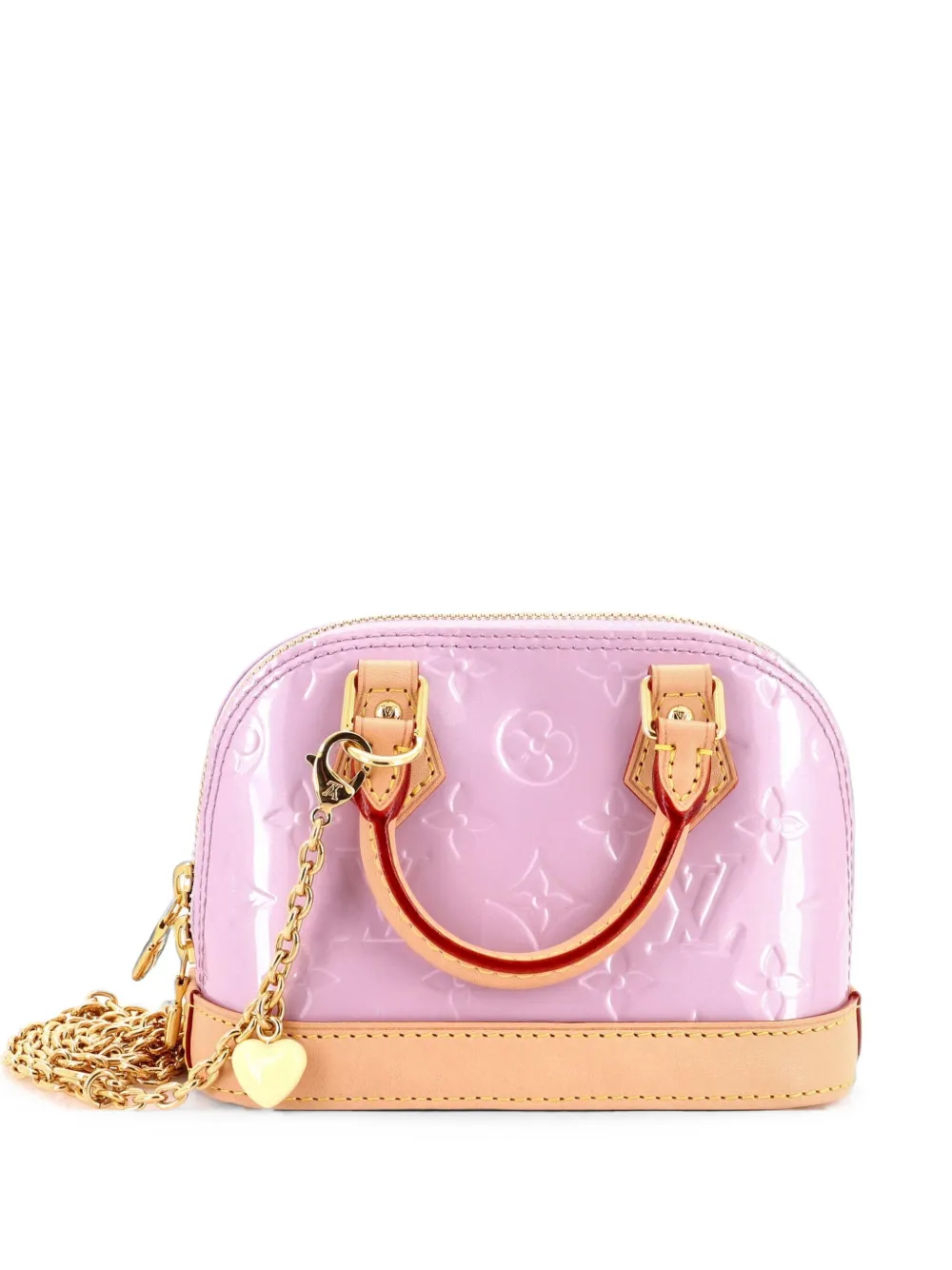 Louis Vuitton Pre-Owned Alma Charm Chain Handbag Monogram Vernis Nano crossbody bag - Viola