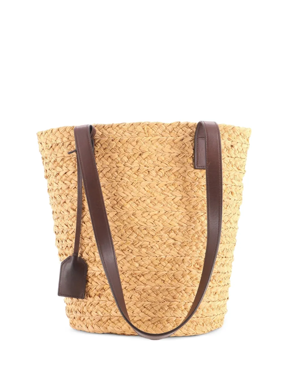 Saint Laurent Pre-Owned petit cabas Panier Basket Shopper en raphia - Tons neutres Saint Laurent Pre-Owned petit cabas Panier Basket Shopper en raphia - Tons neutres