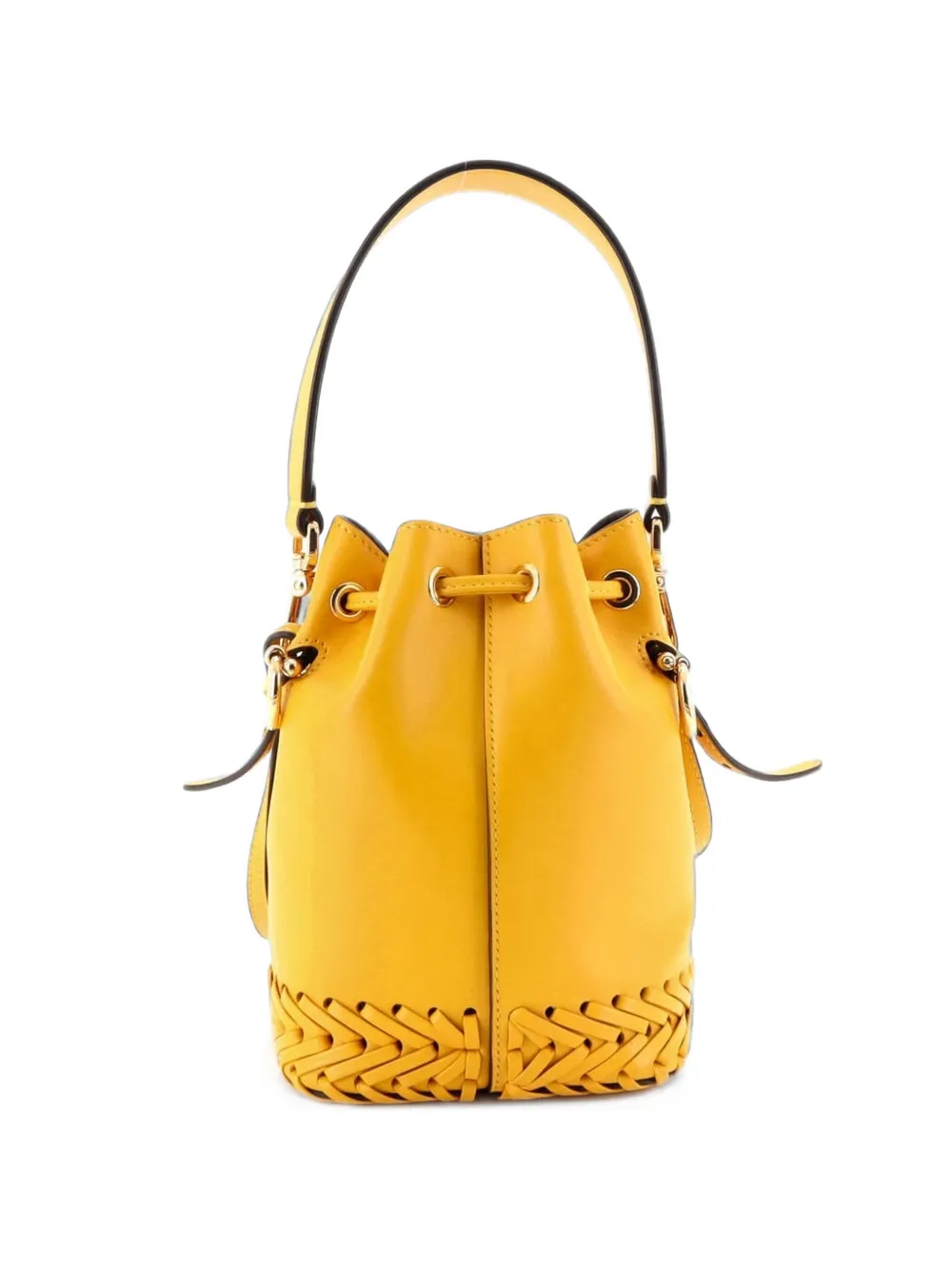 Fendi Pre-Owned mini sac seau Mon Trésor en cuir à détails de coutures - Jaune