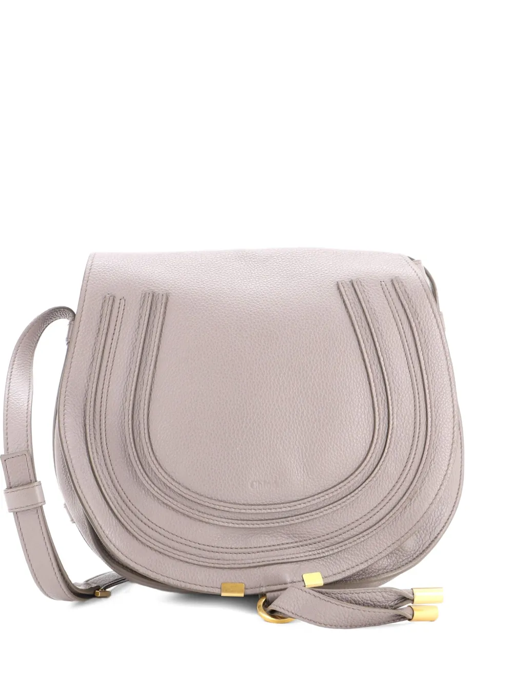 Chloé Pre-Owned Marcie Saddle Bag Leather Medium crossbody bag - Grey