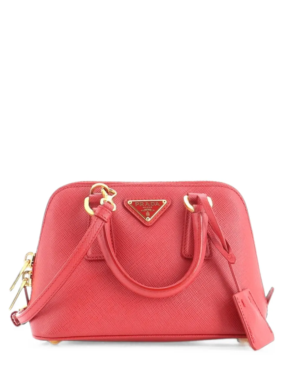 Prada Pre-Owned Mini Promenade Bag Umhängetasche aus Saffiano-Leder - Rot