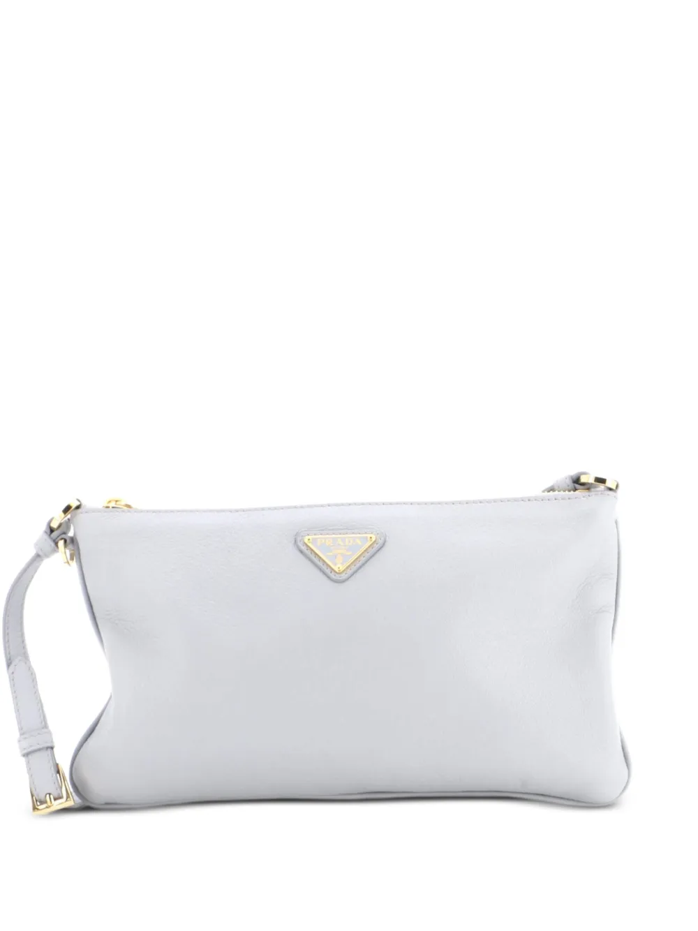Prada Pre-Owned Zip Flat Pouch Leather shoulder bag - Blu