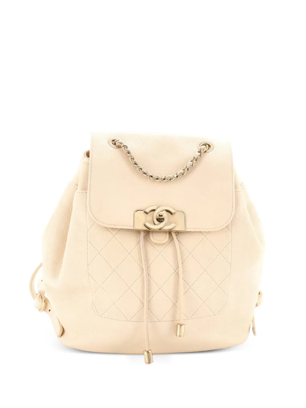 CHANEL Pre-Owned Data Center CC Flap Quilted Caviar Medium backpack - Neutrals