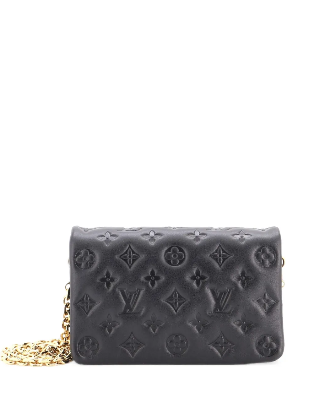 Louis Vuitton Pre-Owned Coussin Pochette Monogram Embossed Lambskin crossbody bag - Noir