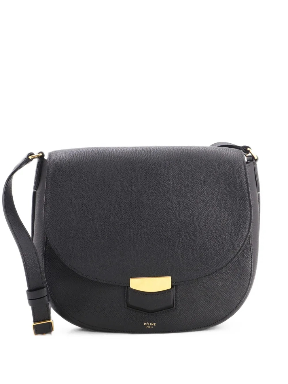 Celine Pre-Owned Mittelgroße Trotteur Umhängetasche aus strukturiertem Leder - Schwarz