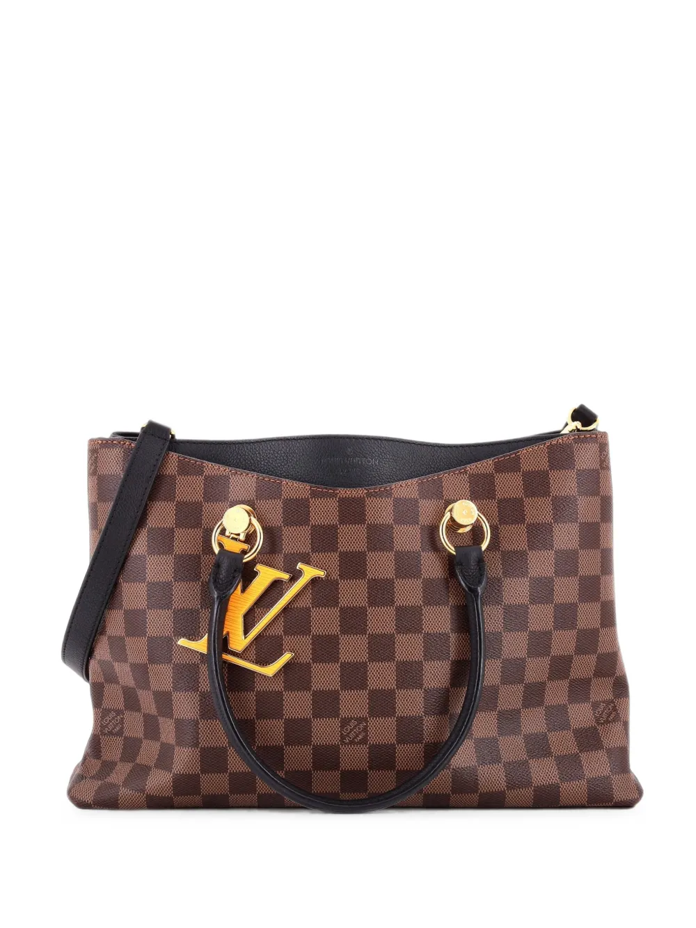 Louis Vuitton Pre-Owned LV Riverside Handbag Damier with Leather tote bag - Marrone