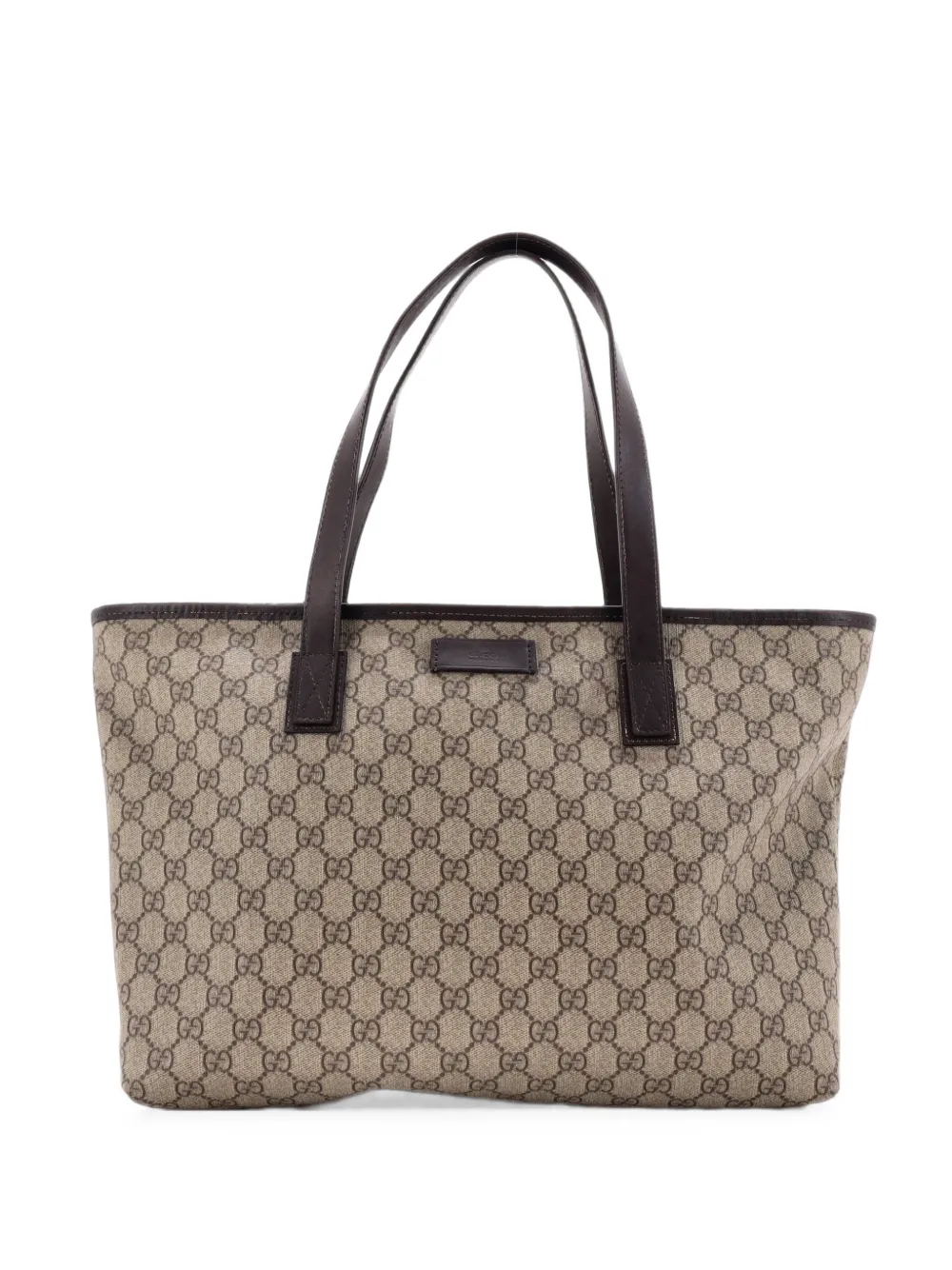 Gucci Pre-Owned Plus GG Coated Canvas with Leather Medium tote bag - Marron