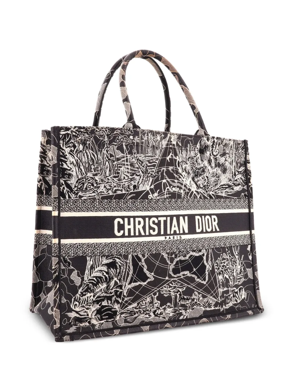 Christian Dior Pre-Owned grand cabas Book en toile brodée - Noir Christian Dior Pre-Owned grand cabas Book en toile brodée - Noir