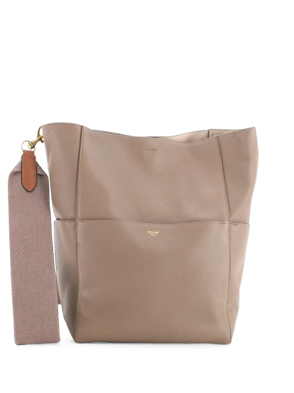 Celine Pre-Owned Große Sangle Seau Bag Schultertasche aus Kalbsleder - Grau