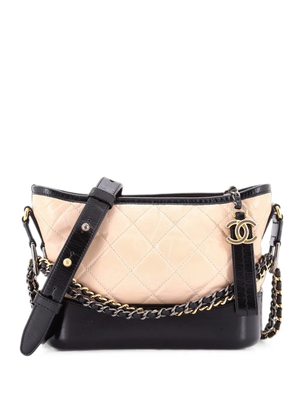 CHANEL Pre-Owned Gabrielle Quilted Aged Calfskin Small hobo bag - Nero
