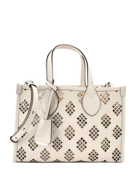 Gucci Pre-Owned Convertible GG Debossed Laser Cut Leather Small tote bag