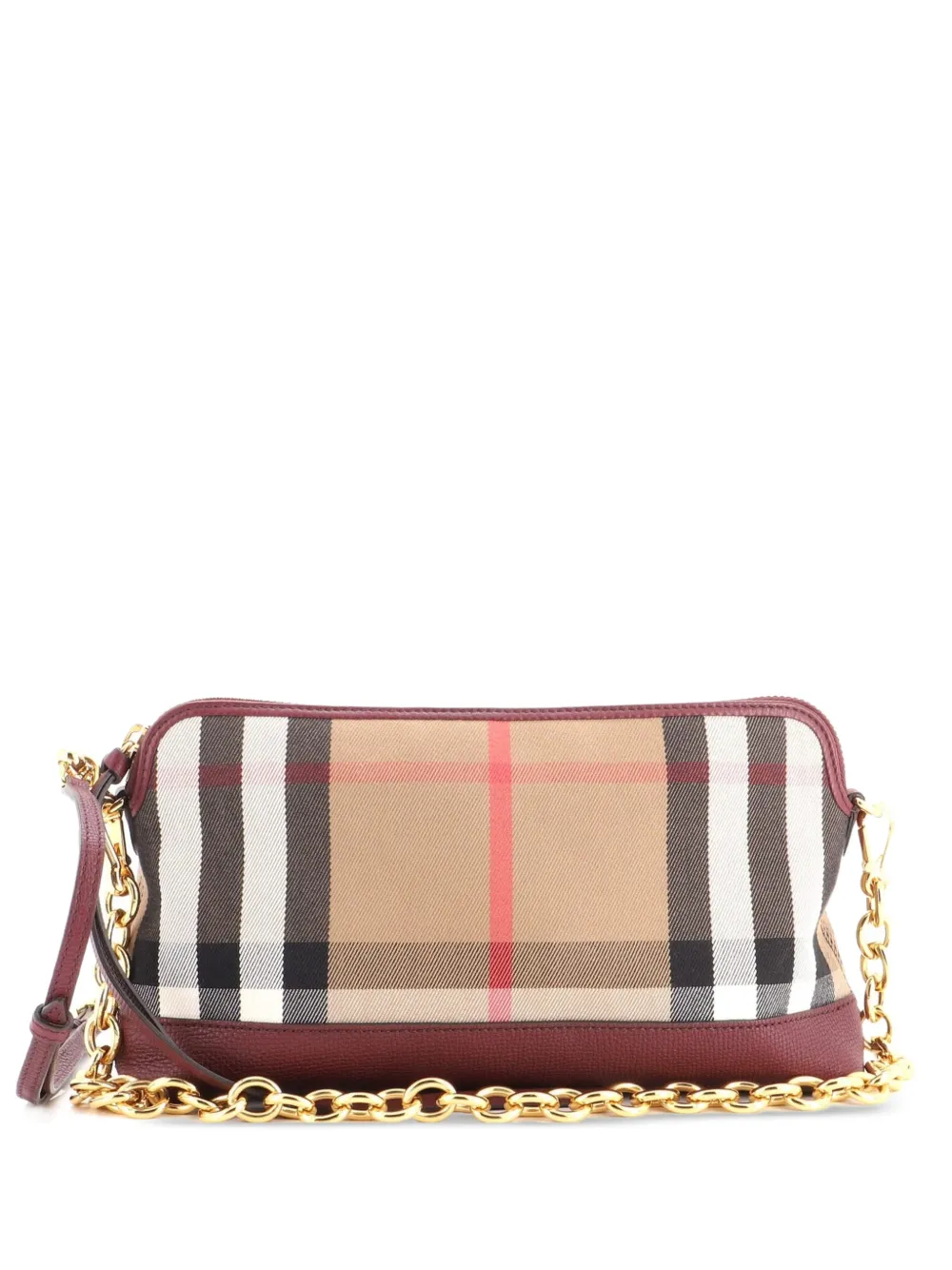 Burberry Pre-Owned Abingdon Convertible House Check Canvas Small clutch bag - Marrone