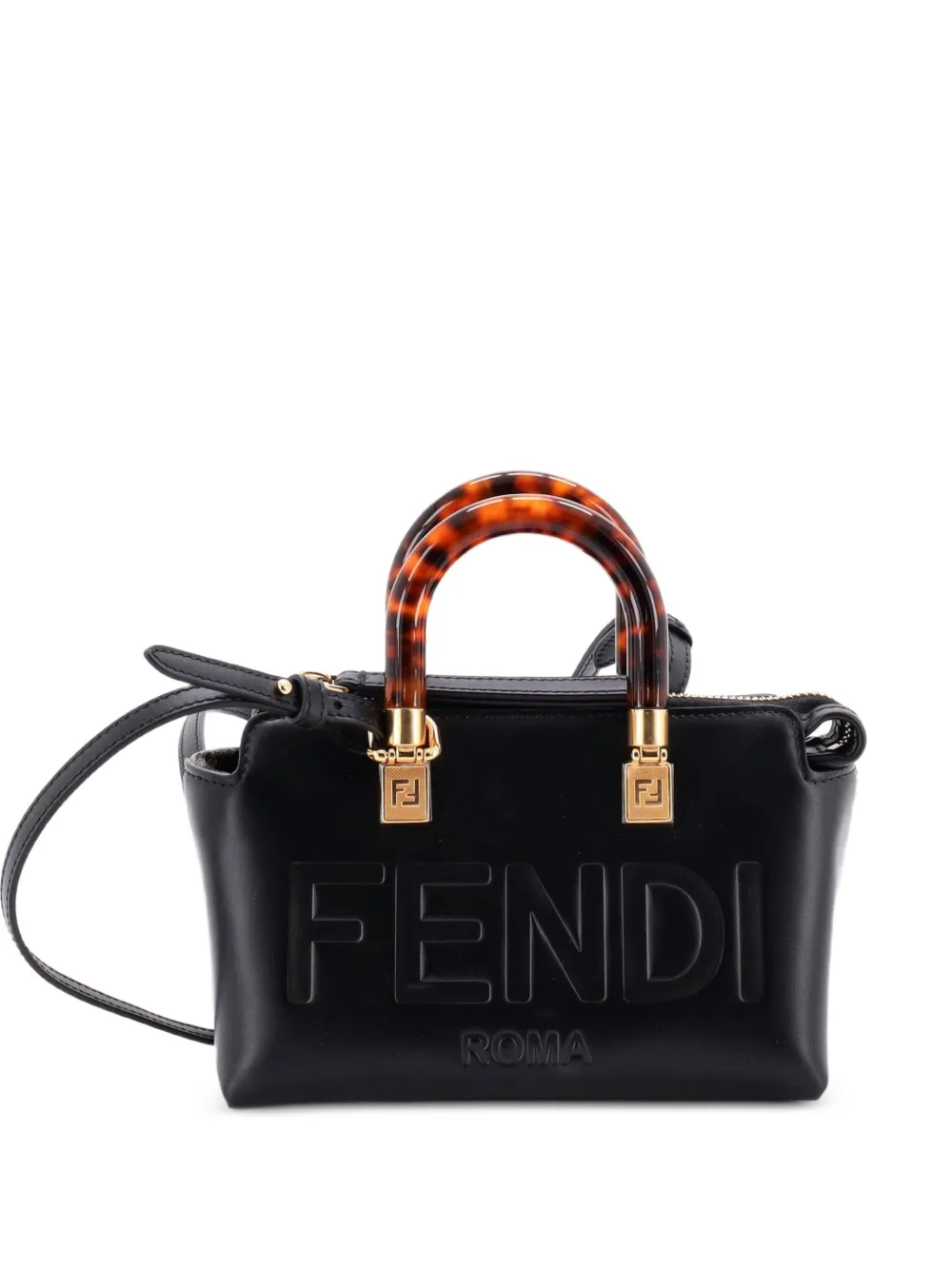 Fendi Pre-Owned Mini Logo By the Way Umhängetasche mit Prägung - Schwarz