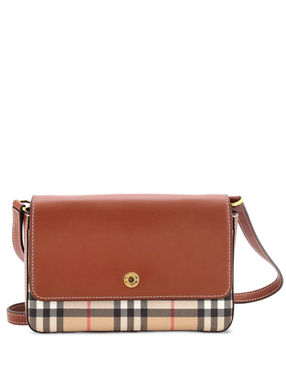 Burberry Pre-Owned Kleine Hampshire Schultertasche mit Vintage-Karo - Braun
