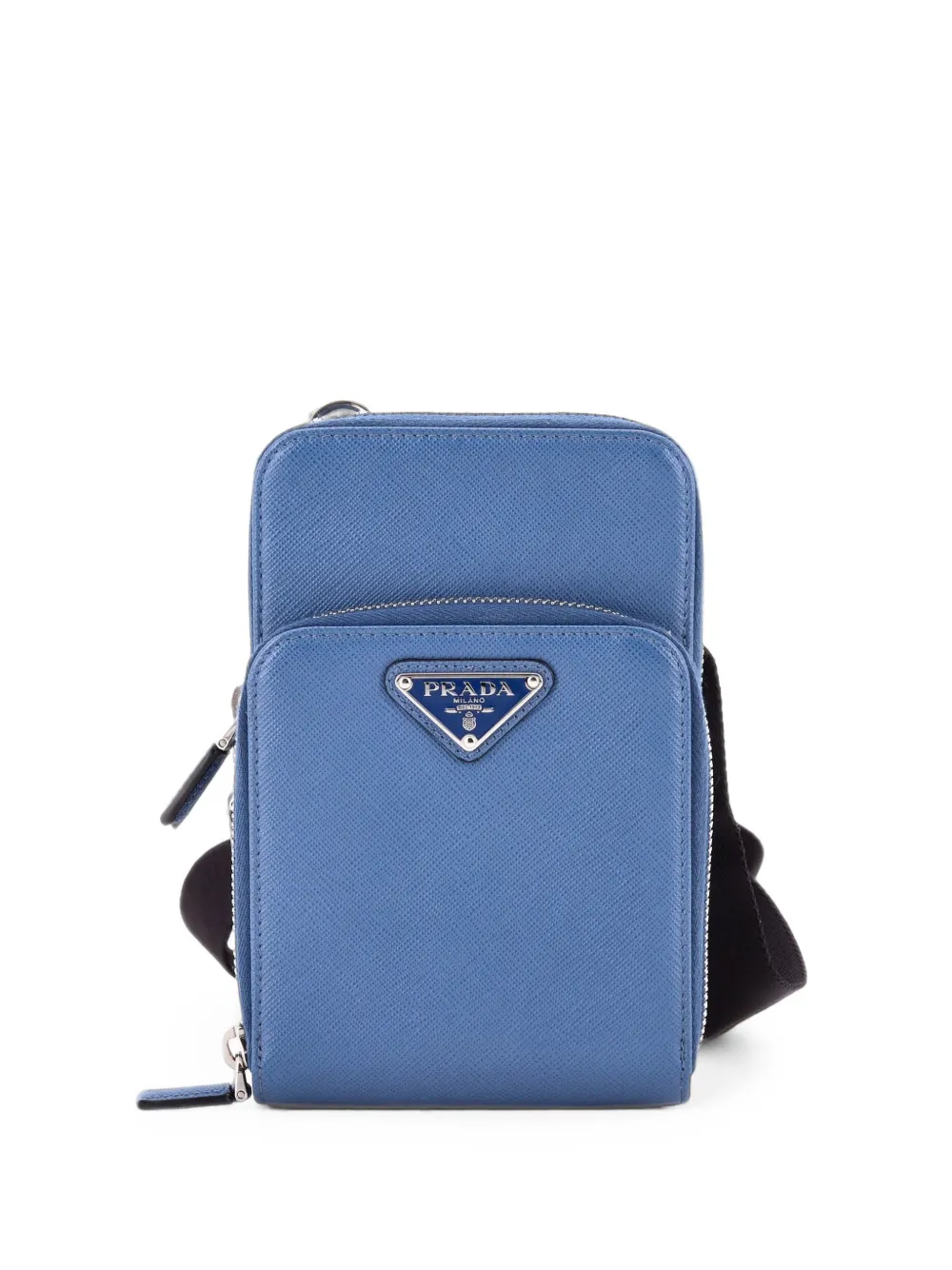 Prada Pre-Owned Front Pocket Phone Holder Saffiano Leather crossbody bag - Blu