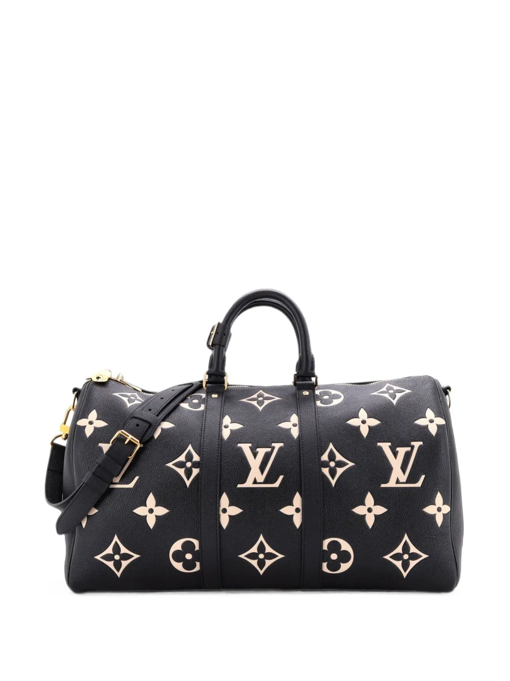 Louis Vuitton Pre-Owned Keepall Bandouliere Monogram Empreinte Giant Reisetasche 45cm - Schwarz