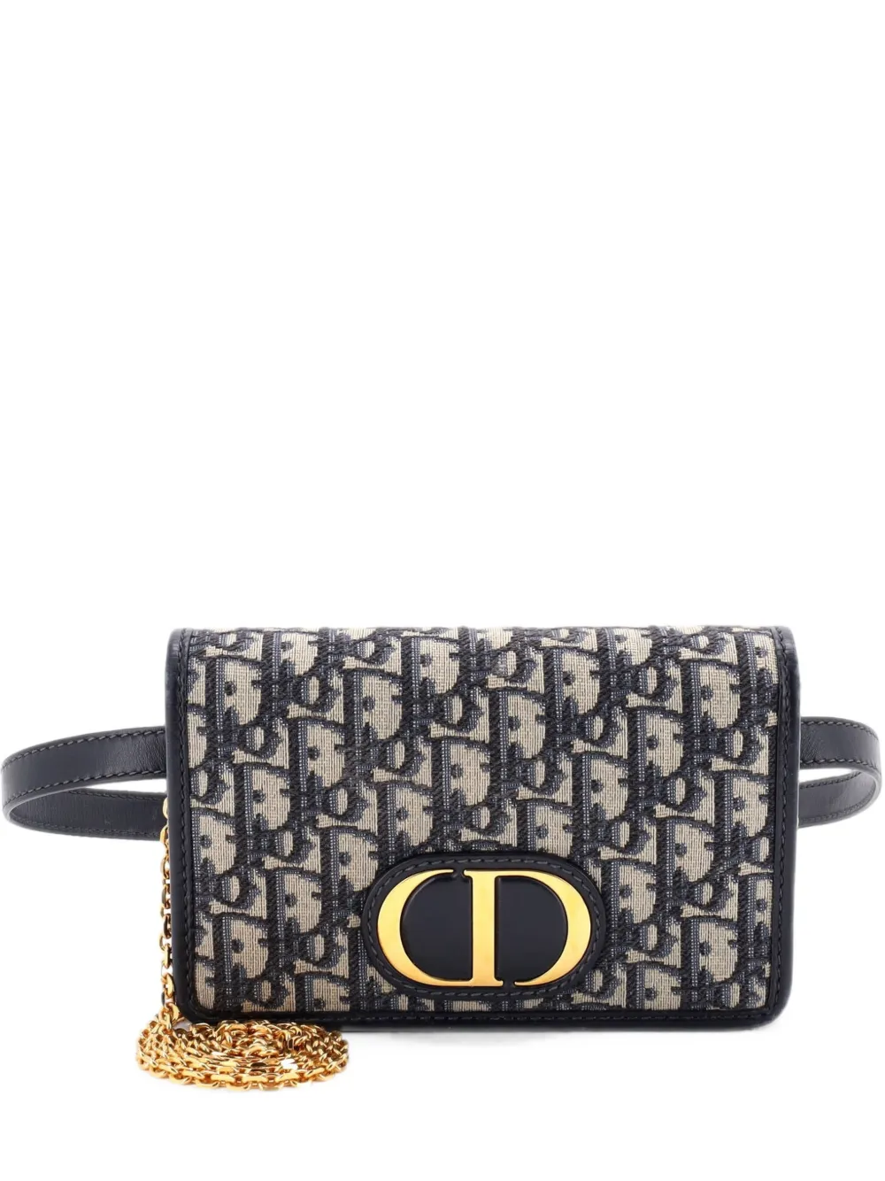 Christian Dior Pre-Owned 30 Montaigne 2-in-1 Pouch Oblique Canvas-Umhängetasche - Blau