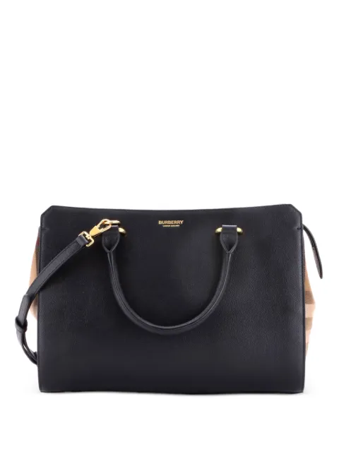 Burberry Pre-Owned tote Banwell pequeña de piel y lona House Check