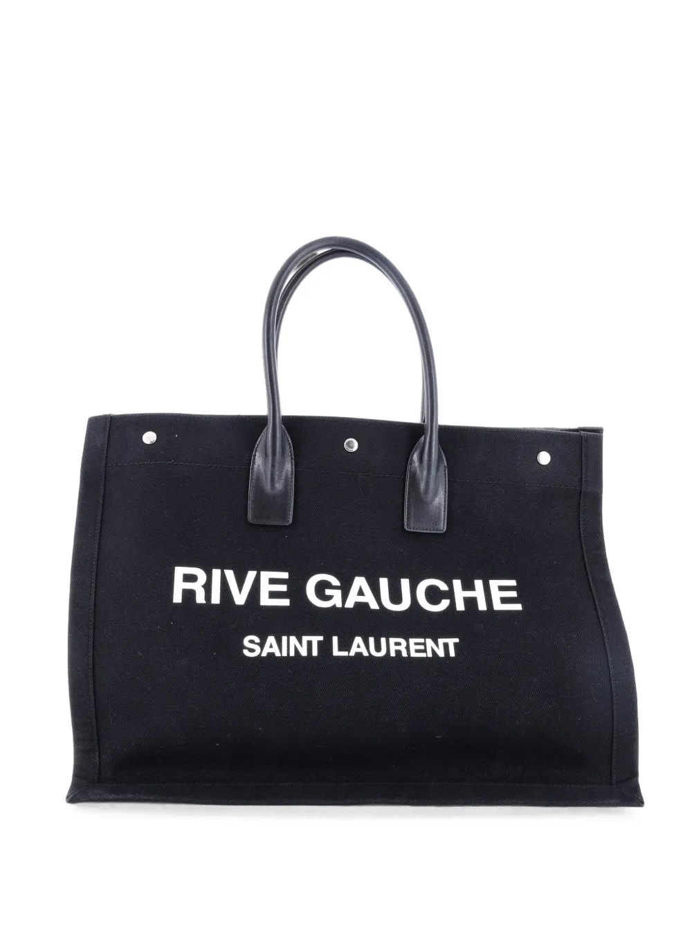 Saint Laurent Pre-Owned Große Rive Gauche Shopper Tote Bag aus Canvas - Schwarz